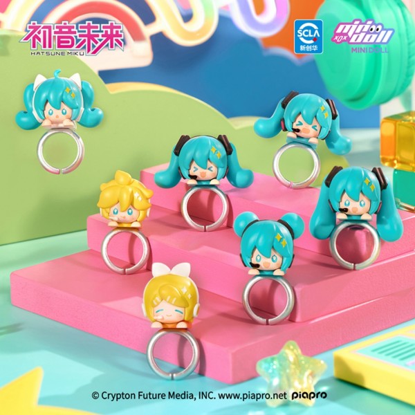 Vocaloid Hatsune Miku Kagamine Len Rin Minidoll Miku Merch Blind Box Kawaii Lying Ring